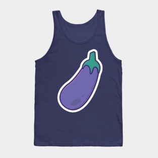 Purple Eggplant vegetable vector illustration. Food nature icon concept. Healthy vegetable purple eggplant Front view icon design on orange background. Tank Top